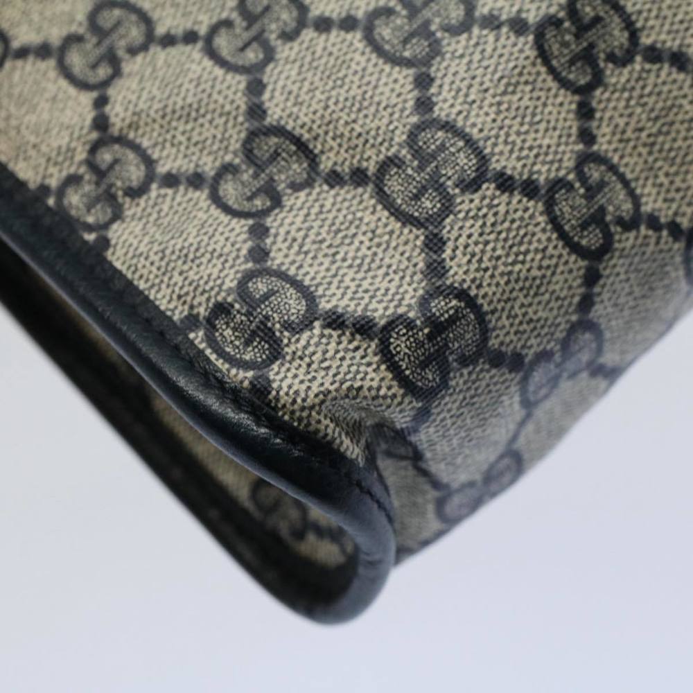 GUCCI GG Supreme Clutch Bag PVC Leather Navy Gray 014 115 Auth yk8933 - Picture 14 of 16